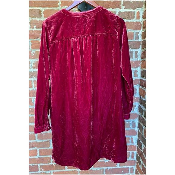 NWOT Anthropologie Raspberry V Neck Velvet Tunic Dress Size Small - Picture 10 of 13